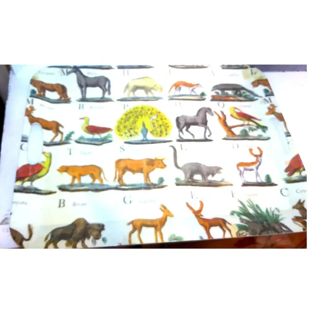 John Derian for Target Animal Alphabet Melamine Serving Tray Vintage Style Print